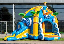 Kup zadaszony wielofunkcyjny super dmuchany zamek ze zjeżdżalnią w motywie plażowym dla dzieci. Zamów dmuchane zamki do skakania online w JB Dmuchańce Polska