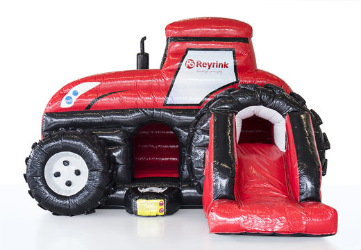 Wykonany na zamówienie dmuchany zamek Reyrink - Maxi Multifun Tractor z logo odpowiednim do różnych celów. Zamów spersonalizowany dmuchane zamki w JB Dmuchańce Polska