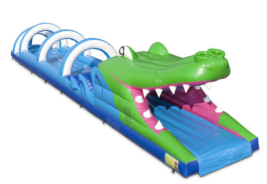Zamów online nadmuchiwaną 18-metrową zjeżdżalnię z motywem krokodyla dla swoich dzieci. Kup nadmuchiwane ślizgacze brzucha już teraz online w JB Dmuchańce Polska