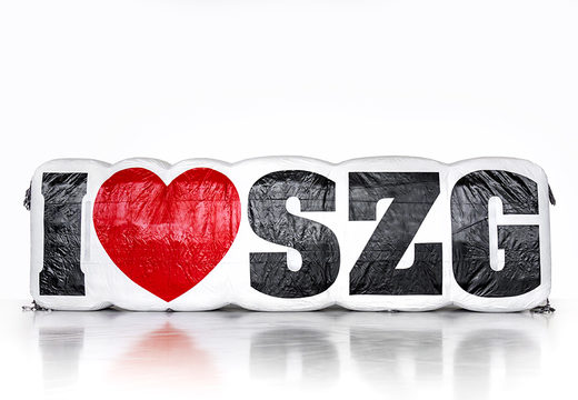 Zamów nadmuchiwany produkt z logo SZG. Kup nadmuchiwane materiały promocyjne online w JB Dmuchańce Polska