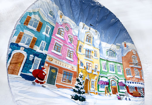 Do kupienia dmuchana 4 metrowa kula śnieżna sferyczna do wystaw i do robienia fotografii w płatkach śniegu i dekoracji. Zamów oryginalne dmuchane kule na święta w wersji xl od producenta JB Dmuchance