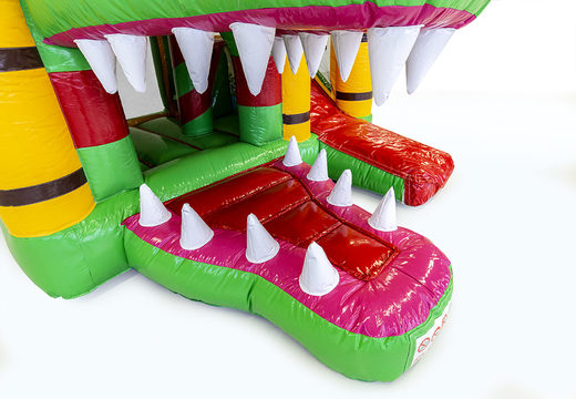Kup mały dmuchany zamek z motywem krokodyla ze zjeżdżalnią dla dzieci. Zamów dmuchane zamki do skakania online w JB Dmuchańce Polska