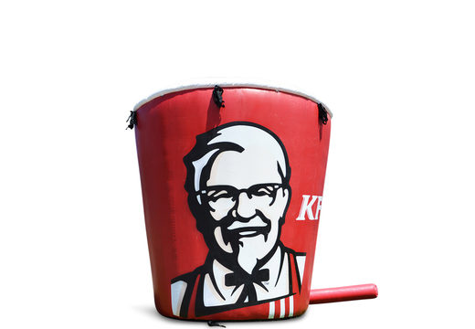 Zamów pełnokolorowy nadruk 3 metrowe wiaderko KFC promocyjne wysadzenie w powietrze. Kup reklamę iblow up online w JB Dmuchańce Polska