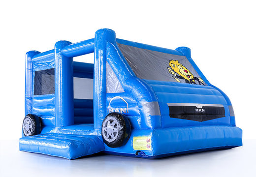 Promocyjny nadmuchiwany dmuchany zamek Man Truck and Bus w kolorze niebieskim na imprezy na sprzedaż. Kup spersonalizowany dmuchane zamki online w JB Dmuchańce Polska