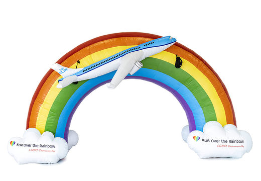 Kup nadmuchiwany start-meta reklamowy w kolorze tęczy z samolotem 3D na zamówienie w JB Dmuchańce Polska. Zamów teraz darmowy projekt promocyjnego nadmuchiwanego spersonalizowany łuk w swoim własnym stylu