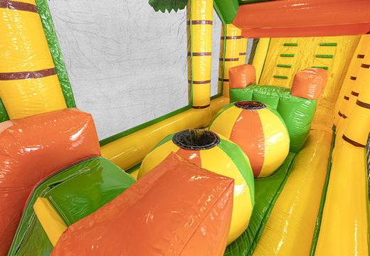 Nadmuchiwany 19-metrowy tor przeszkód w dżungli z odpowiednimi obiektami 3D dla dzieci. Kup nadmuchiwane tory przeszkód online już teraz w JB Dmuchańce Polska