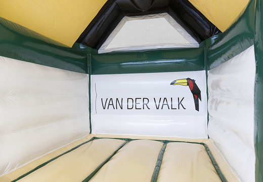 Wykonane na zamówienie zamki do skakania Hotel van der Valk midi mogą być używane zarówno na zewnątrz, jak i wewnątrz. Zamów spersonalizowany dmuchane zamki w JB Dmuchańce Polska