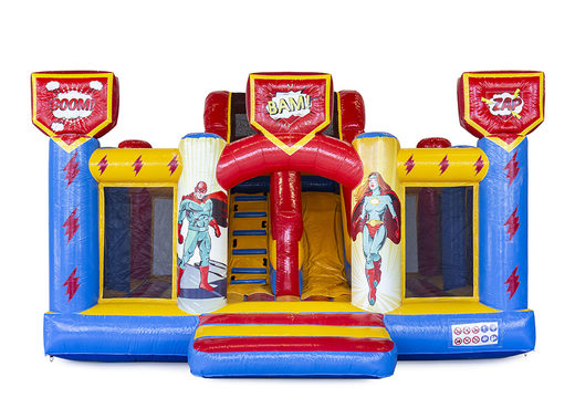 Zamów nadmuchiwany zamek Inflatable Hello 29 Slidebox Superhero na zamówienie w JB Dmuchańce Polska. Zamów spersonalizowany dmuchane zamki w JB Dmuchańce Polska