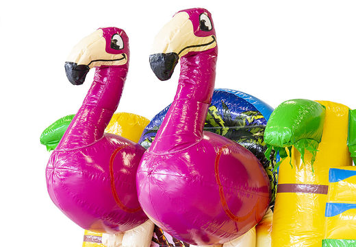 Zamów spersonalizowany dmuchane zamki Multiplay Flamingo w JB Dmuchańce Polska; specjalista od nadmuchiwanych artykułów reklamowych, takich jak niestandardowe bramkarze