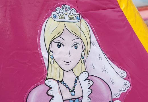 Mały otwarty różowy z mieszanką żółtego leżaczka dla dzieci na sprzedaż w motywie księżniczki. Kup dmuchane zamki online w JB Dmuchańce Polska