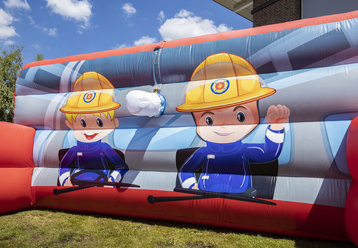Inflatable bubble park met schuim in brandweer thema te koop voor kinderen