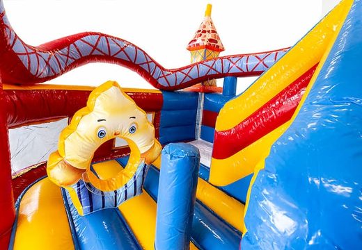 Kup wielofunkcyjny dmuchany zamek Funcity Rollercoaster ze zjeżdżalnią dla dzieci. Zamów dmuchane zamki online w JB Dmuchańce Polska