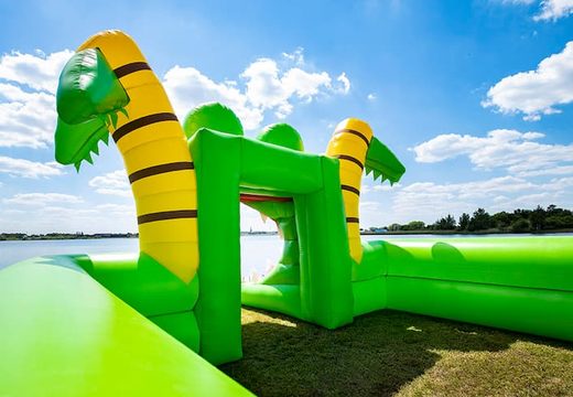 Groot inflatable open bubble boarding park springkussen met schuim te koop in thema krokodil voor kids