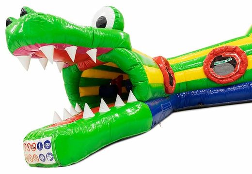 Kup dmuchany zamek w tunelu Playfun z motywem krokodyla dla dzieci. Zamów dmuchane zamki online w JB Dmuchańce Polska