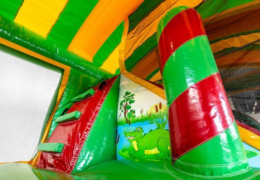 Zamów duży nadmuchiwany dmuchany zamek z krokodylem do użytku wewnętrznego ze zjeżdżalnią w motywie Lego dla dzieci. Kup dmuchane zamki online w JB Dmuchańce Polska