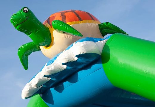 Zamów unikalne standardowe zamki do skakania z trójwymiarowym obiektem żółwia na szczycie dla dzieci. Kup dmuchane zamki online w JB Dmuchańce Polska