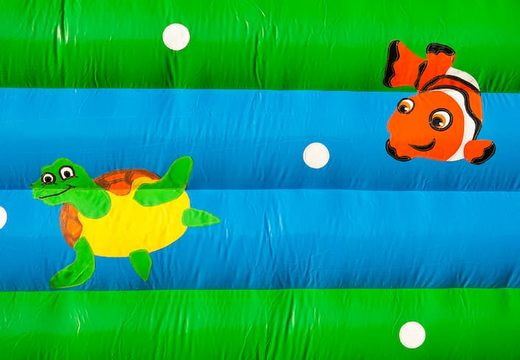 Zamów unikalne standardowe dmuchany zamek z żółwiem z obiektem 3D na wierzchu dla dzieci. Kup dmuchane zamki online w JB Dmuchańce Polska