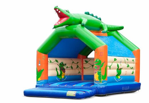 Kup duży kryty dmuchany zamek z motywem krokodyla dla dzieci. Dostępne w JB Dmuchańce Polska online