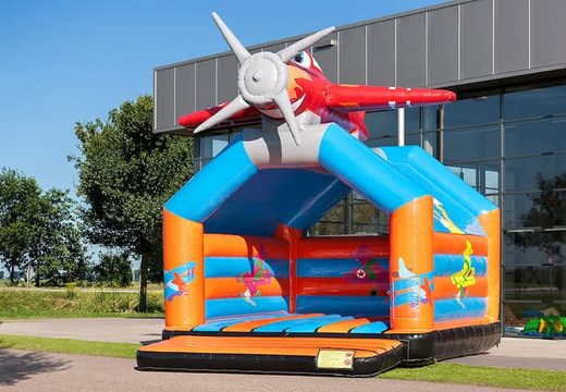 Samolot super dmuchany zamek z wesołymi animacjami dla dzieci. Zamów dmuchane zamki online w JB Dmuchańce Polska