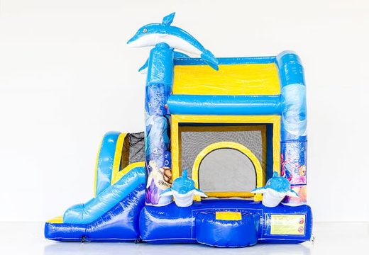 Zamów Jumpy extra fun nadmuchiwany zamek z delfinami w motywie delfinów ze zjeżdżalnią dla dzieci. Kup dmuchane zamki do skakania online w JB Dmuchańce Polska