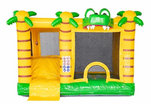 Opblaasbaar Multi Splash Bounce Krokodil springkussen met waterbad bestellen in thema krokodil croco voor kinderen bij JB Inflatables