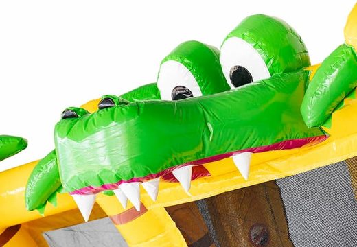 Opblaasbaar Multi Splash Bounce Krokodil springkussen met zwembad te koop in thema krokodil croco voor kids bij JB Inflatables