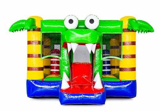 Kup multiplay mały dmuchany zamek ze zjeżdżalnią dla dzieci w motywie krokodyla. Zamów nadmuchiwane małe dmuchane zamki online w JB Dmuchańce Polska