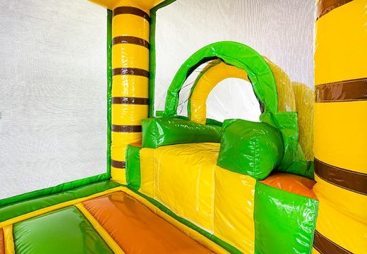 Kup mini dmuchany zamek z motywem dżungli ze zjeżdżalnią dla dzieci. Zamów nadmuchiwane dmuchane zamki online w JB Dmuchańce Polska