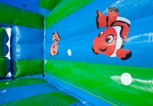 Kup nadmuchiwany leżaczek Turtle z różnymi przeszkodami, zjeżdżalnią i obiektem 3D na dachu w JB Dmuchańce Polska. Zamów leżaczki online w JB Dmuchańce Polska
