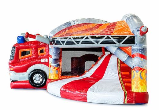 Wielofunkcyjny dmuchany zamek strażacki z obiektami 3D i zjeżdżalnią dla dzieci. Zamów dmuchane zamki do skakania online w JB Dmuchańce Polska