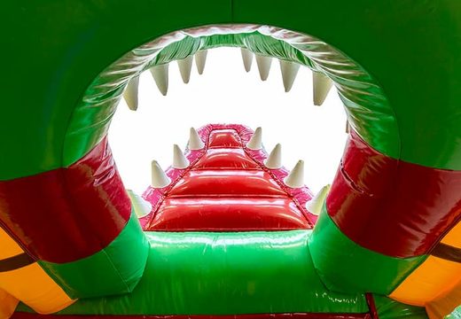 Kup nadmuchiwany leżaczek do zabawy w domu ze zjeżdżalnią z motywem krokodyla dla dzieci. Zamów nadmuchiwane leżaczki online w JB Dmuchańce Polska