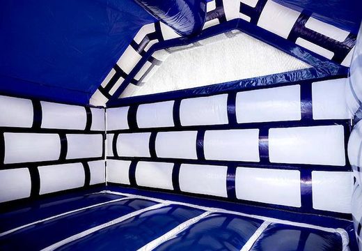 Kup nadmuchiwany bramkarz Slide Combo ze zjeżdżalnią w motywie zamku w kolorze niebieskim i białym dla dzieci