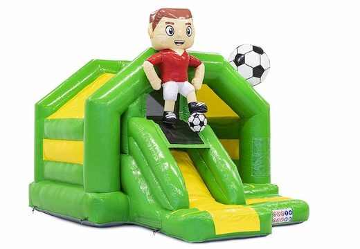 Zamów kombinowany dmuchany leżaczek Slide Combo z motywem piłki nożnej w kolorze zielonym dla dzieci