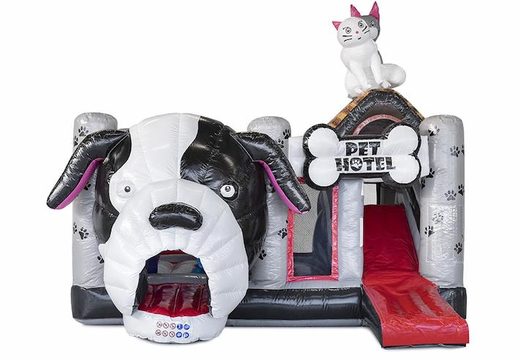 Kup nadmuchiwany dmuchany zamek ze zjeżdżalnią w zwierzęcym motywie z dużym psem dla dzieci