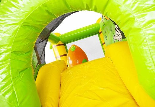 Kompaktowa nadmuchiwana poduszka powietrzna z motywem dinozaura ze zjeżdżalnią dla dzieci