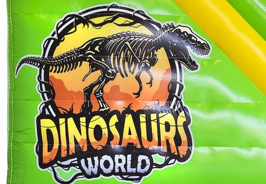 Zamów dmuchaną kompaktową zjeżdżalnię dla dzieci w motywie dinozaura