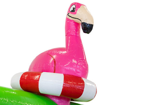 Kup nadmuchiwany dmuchany zamek z motywem Flamingo z nadrukami pasującymi do motywu dla dzieci. Zamów dmuchane zamki online w JB Dmuchańce Polska