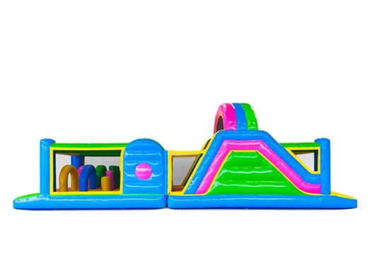 Zamów 13-metrowy dmuchany zamek w wesołych kolorach dla dzieci. Kup nadmuchiwane tory przeszkód online już teraz w JB Dmuchańce Polska