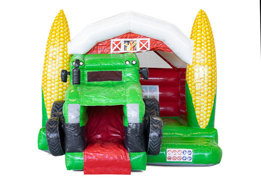 Zamów mały nadmuchiwany dmuchany zamek Slide Combo w motywie Traktor dla dzieci. Kup nadmuchiwane bramkarze teraz w JB Dmuchańce Polska