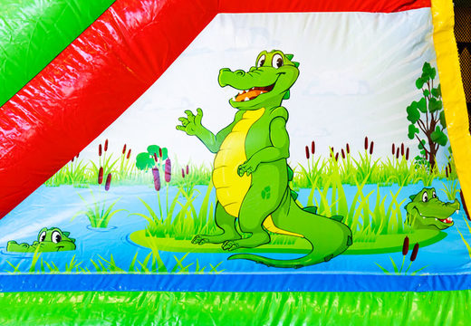 Na sprzedaż nadmuchiwany dmuchany zamek Mini Multiplay z motywem krokodyla dla dzieci. Zamów teraz dmuchane zamki do skakania w JB Dmuchańce Polska