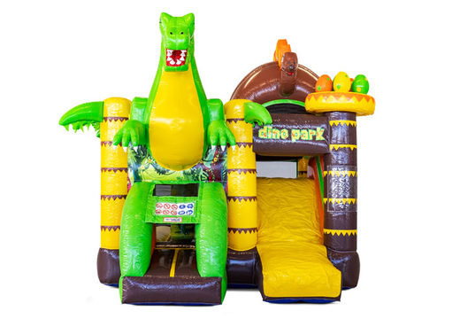 Zamów kryty nadmuchiwany dmuchany zamek Mini Multiplay ze zjeżdżalnią Dino dla dzieci. Kup nadmuchiwane bramkarze teraz w JB Dmuchańce Polska
