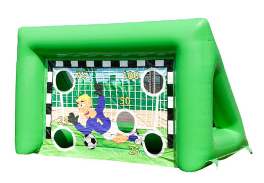 Dmuchana bramka piłkarska w kolorze zielonym z otworami dla większych wyzwań zamów online