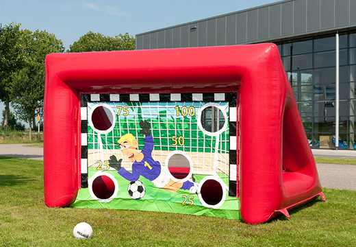 Zamów nadmuchiwaną czerwoną bramkę do piłki nożnej w tym samym rozmiarze co bramka do futsalu dla młodych i starszych. Kup dmuchaną bramkę piłkarską online w JB Inflatables Nederland