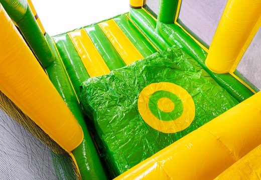Zielony dmuchany materac do skakania modułowy tor przeszkód