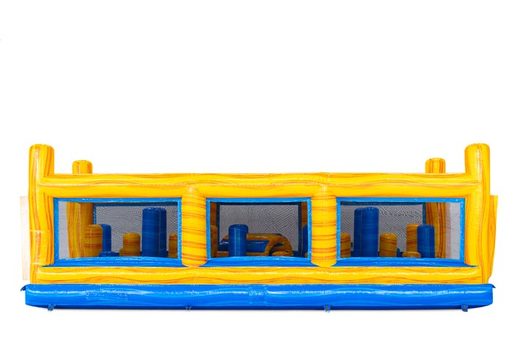 Żółty i niebieski moduł Pillar Dodger w modułowym torze przeszkód
