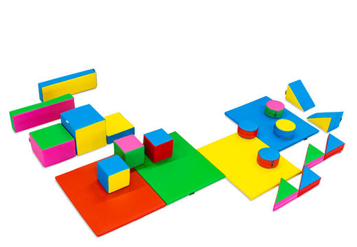Duży zestaw Softplay w standardowym motywie, kolorowe klocki do zabawy