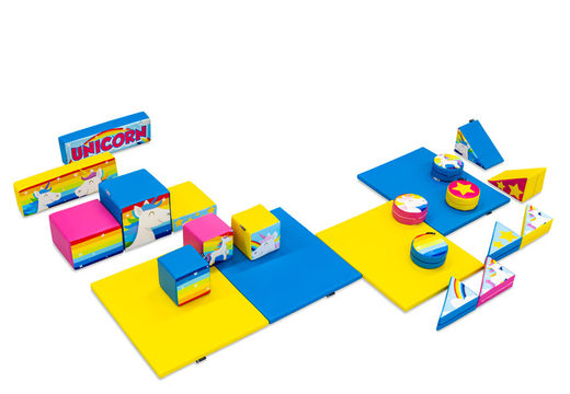 Duży zestaw Softplay w temacie jednorożca z kolorowymi klockami do zabawy