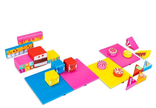 Duży zestaw Softplay w temacie cukierków z kolorowymi klockami do zabawy
