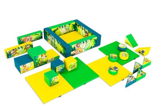 Zestaw zabaw XL w stylu dżungli dinozaurów z kolorowymi klockami do zabawy