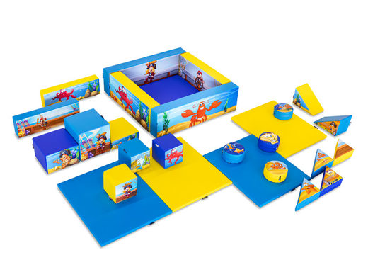 Zestaw zabaw XL w stylu pirackim świecie morskim z kolorowymi klockami do zabawy